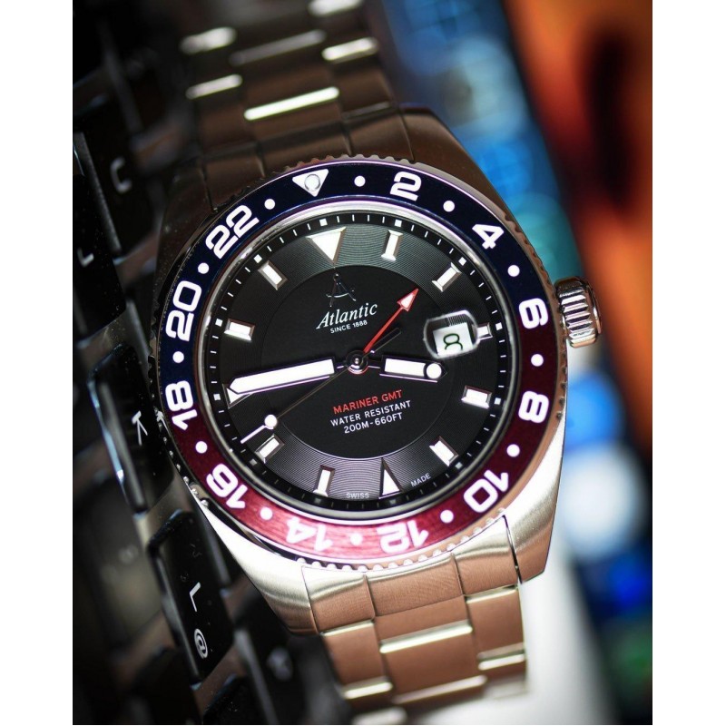 80575.41.61 swiss watertight Men's watch кварцевый wrist watches Atlantic  80575.41.61