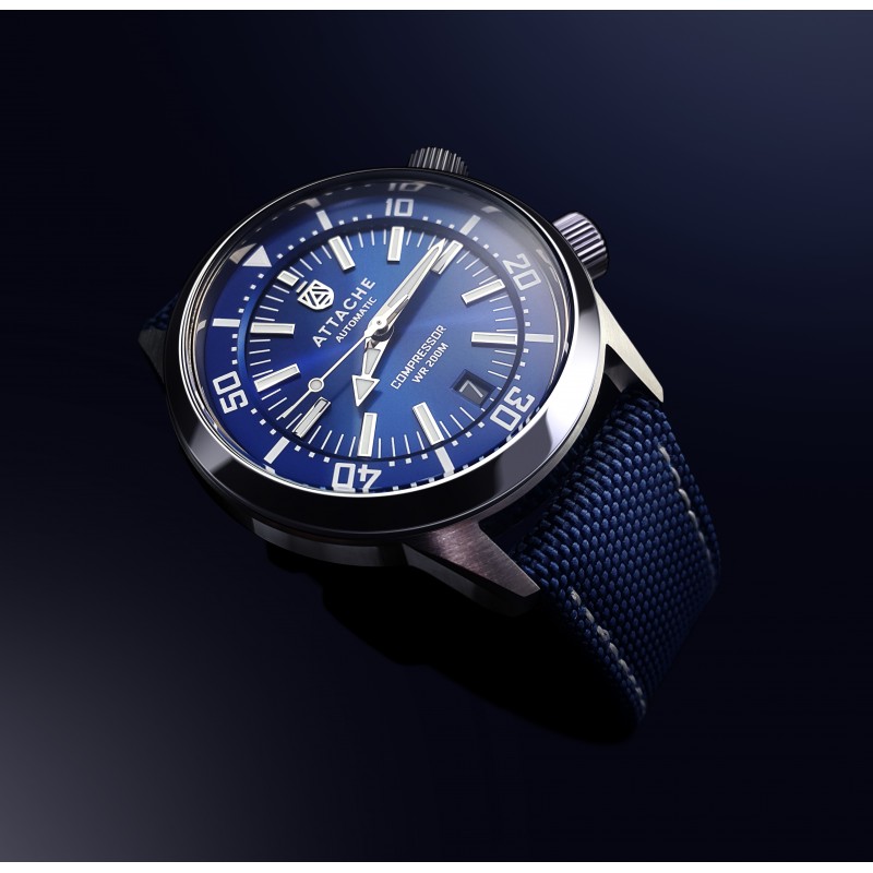 COMPRESSOR SBlue russian watertight Men's watch механический wrist watches attache (атташе)  COMPRESSOR SBlue