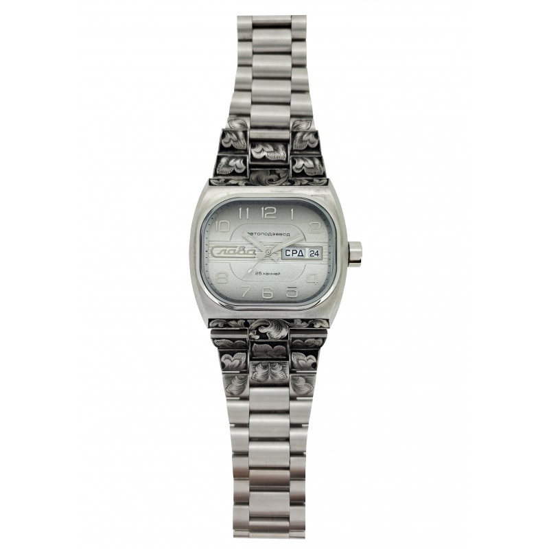 7620025/100-2427-02 7620025/100-2427-02 Wrist watch Slava tv mechanical с Automaticом с гравировкой