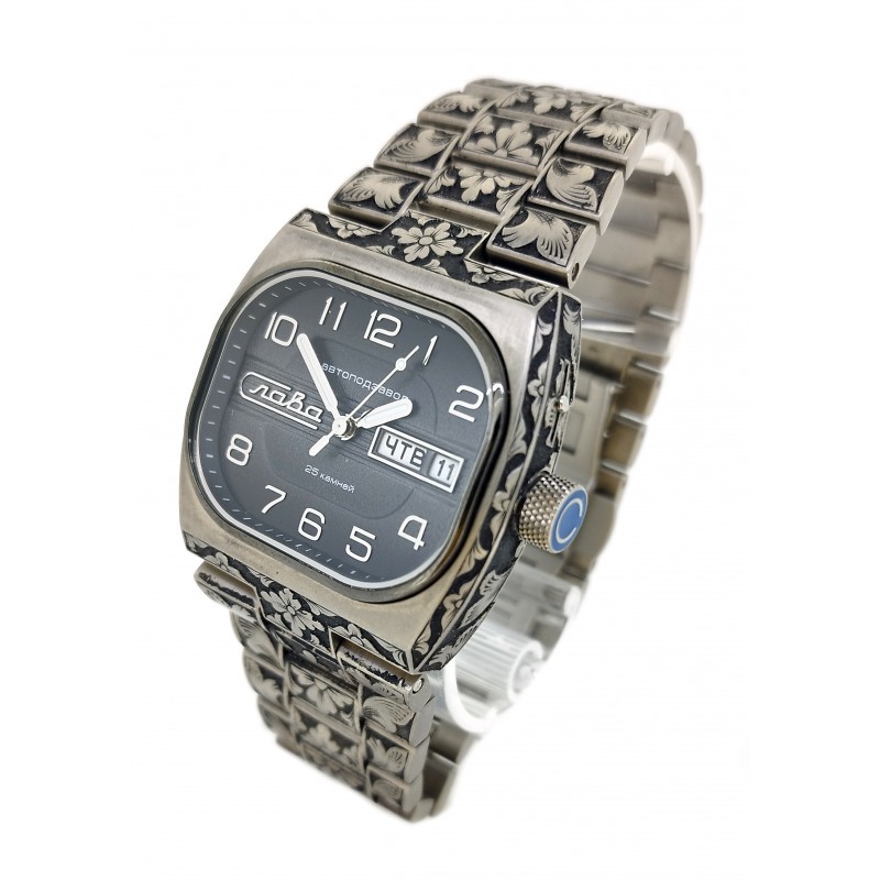 0220301/100-2427-02 0220301/100-2427-02 Wrist watch Slava tv mechanical с Automaticом с гравировкой