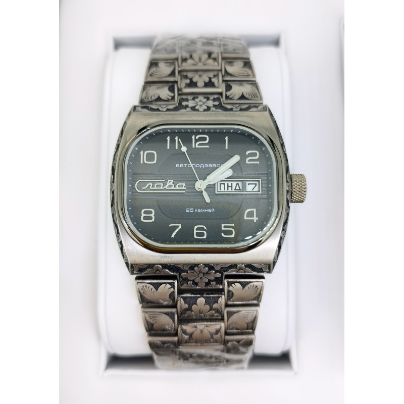 0220301/100-2427-02 0220301/100-2427-02 Wrist watch Slava tv mechanical с Automaticом с гравировкой