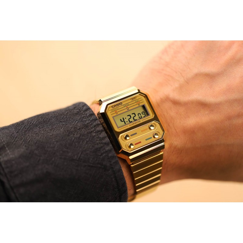 A100WEG-9A  кварцевые наручные часы Casio "Vintage"  A100WEG-9A