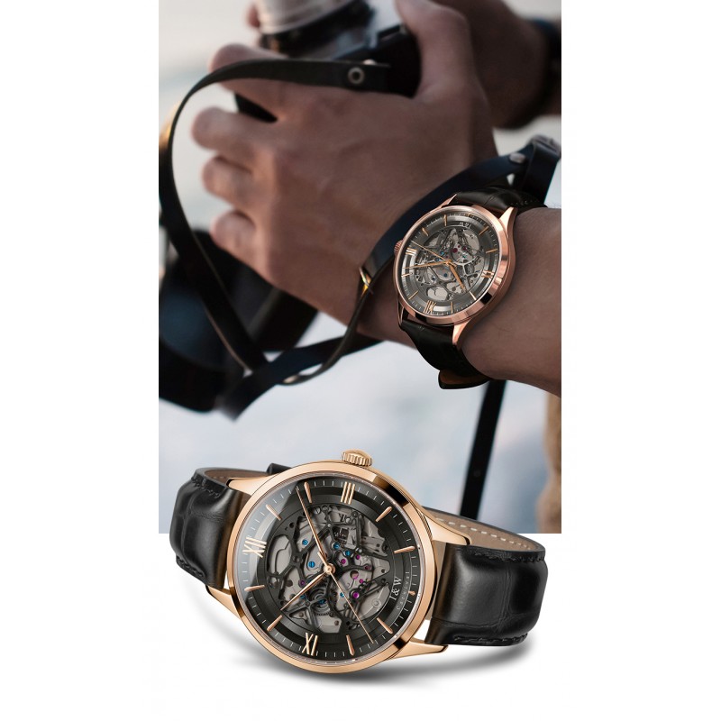 523G-GLD BLK swiss механический automatic wrist watches Carnival for men  523G-GLD BLK