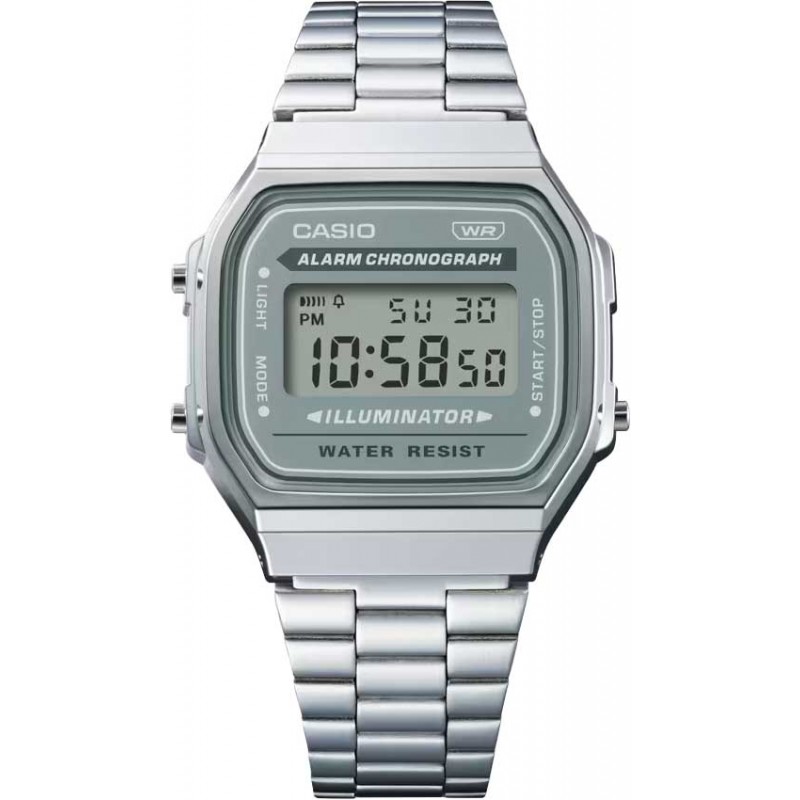 A168WA-3A  кварцевые наручные часы Casio "серый"  A168WA-3A