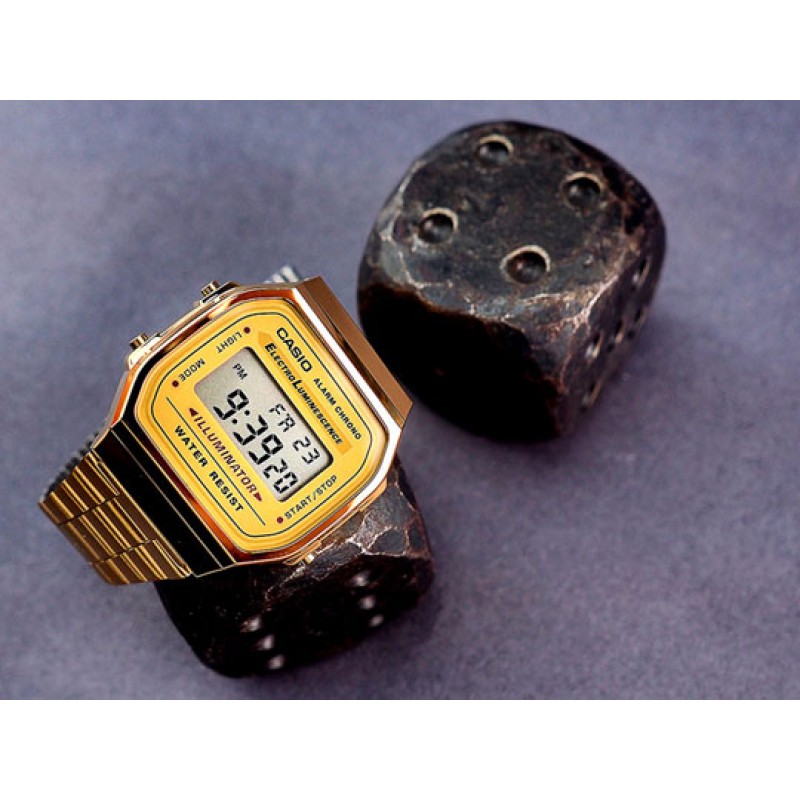 A168WG-9  кварцевые наручные часы Casio "золотистый"  A168WG-9