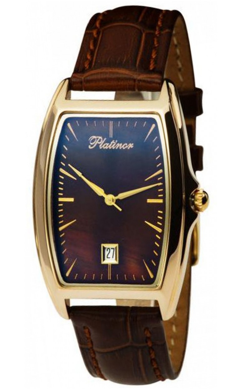 47750.703 russian gold кварцевый wrist watches Platinor "бостон" for men  47750.703
