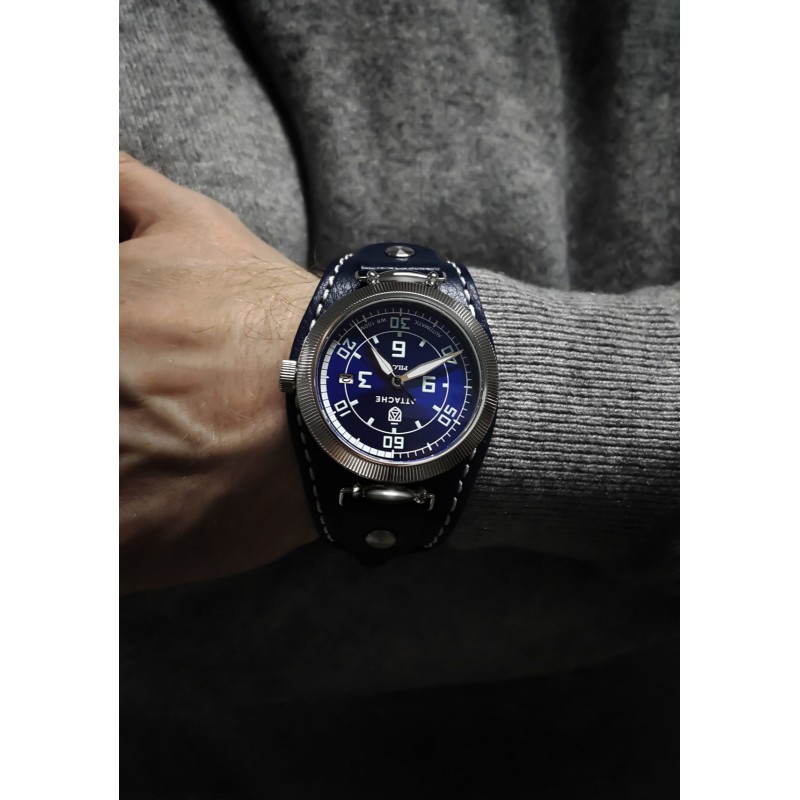 Pilot Steel-Blue russian механический wrist watches attache (атташе) for men  Pilot Steel-Blue