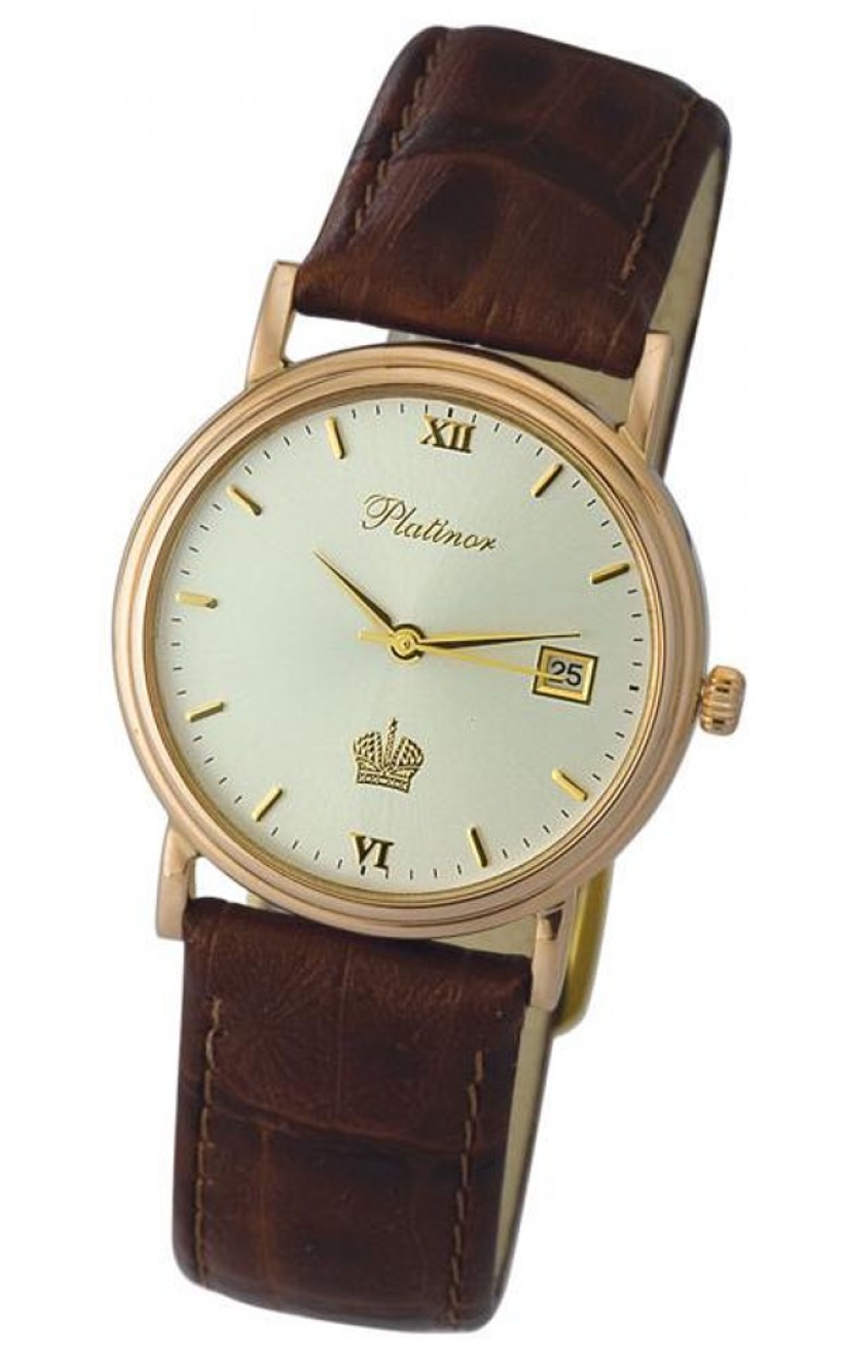 50650.216 russian gold кварцевый wrist watches Platinor "витязь" for men  50650.216