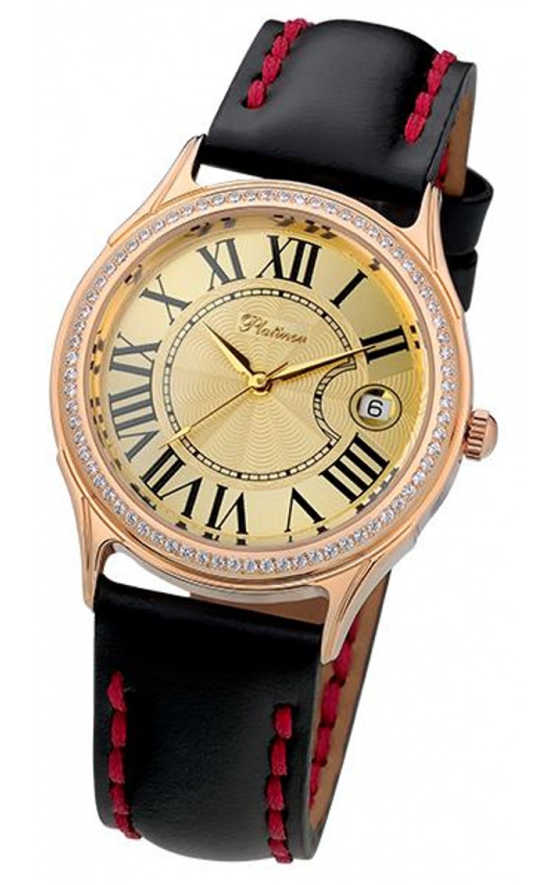 50356.433 russian gold кварцевый wrist watches Platinor "сатурн" for men  50356.433
