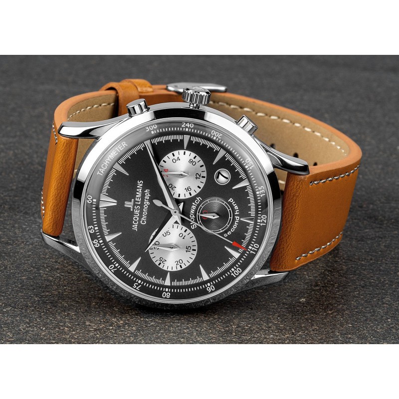 1-2068B  кварцевые часы Jacques Lemans "Retro Classic"  1-2068B