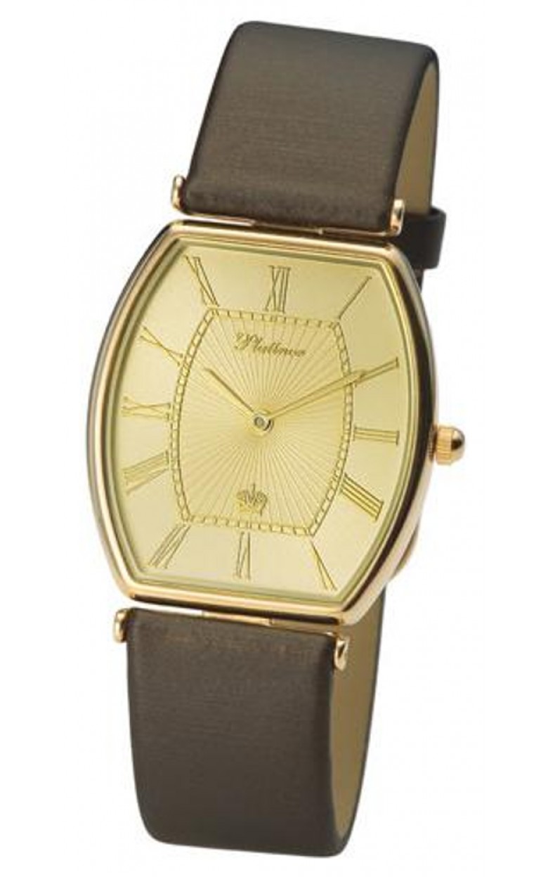 53750.420 russian gold кварцевый wrist watches Platinor "енисей" for men  53750.420