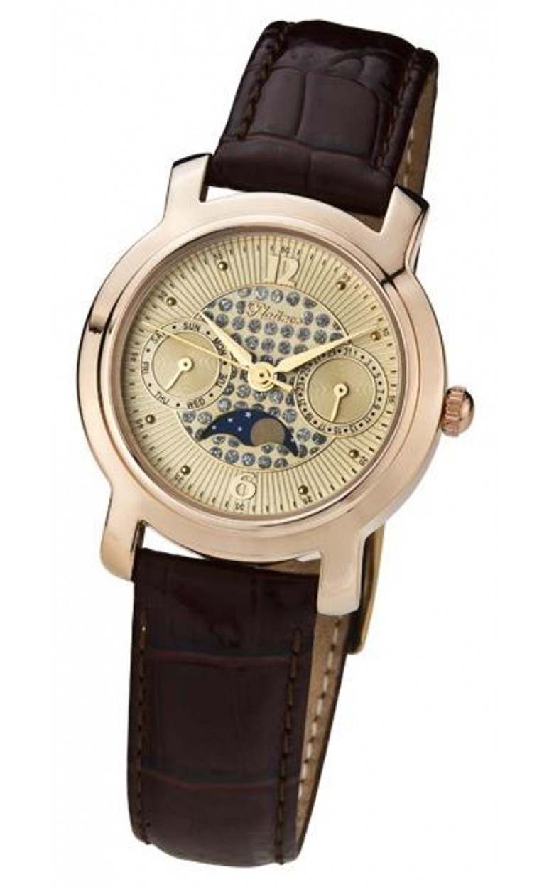 97250.429 russian gold Lady's watch кварцевый wrist watches Platinor "оливия"  97250.429