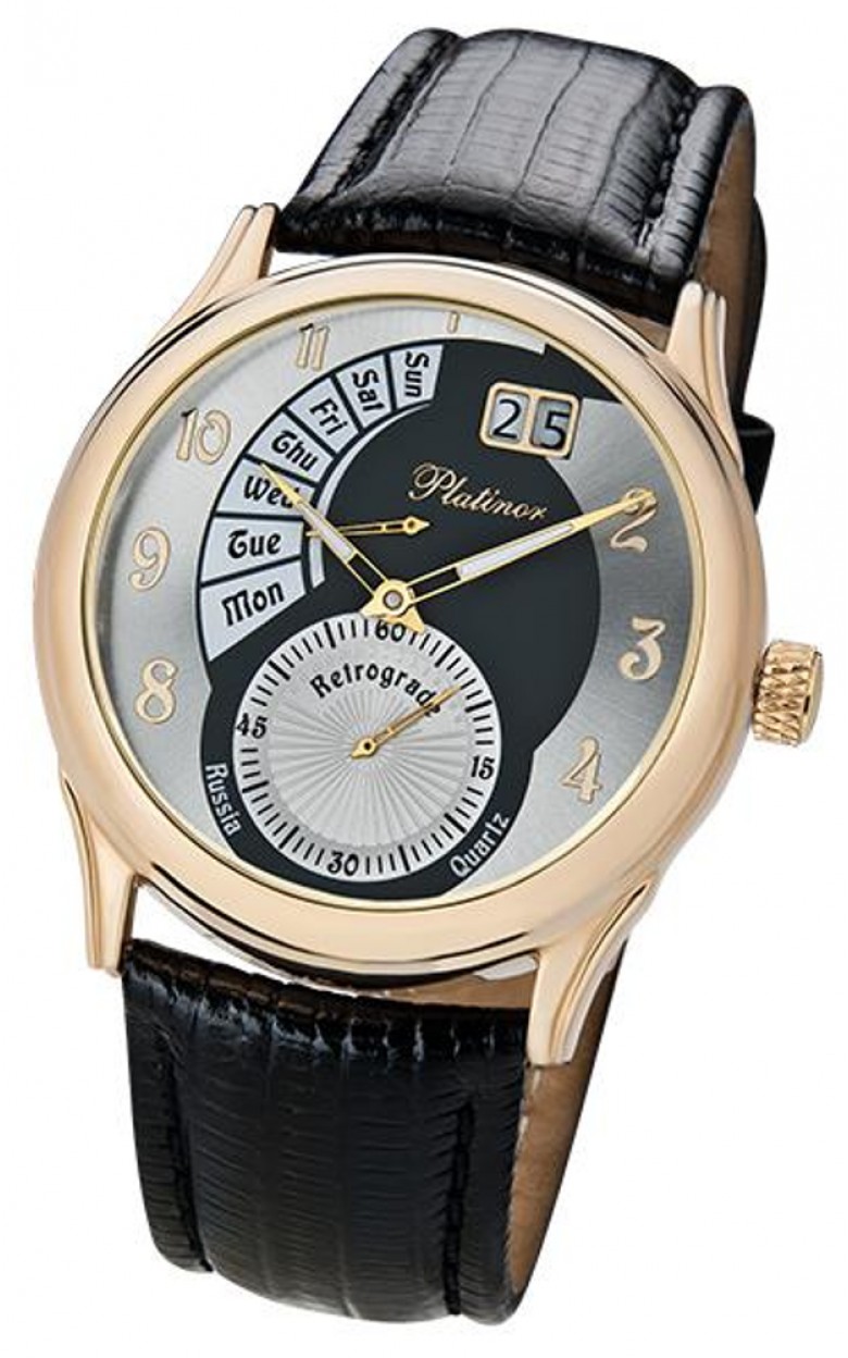 52750.207 russian gold Men's watch кварцевый wrist watches Platinor "посейдон"  52750.207