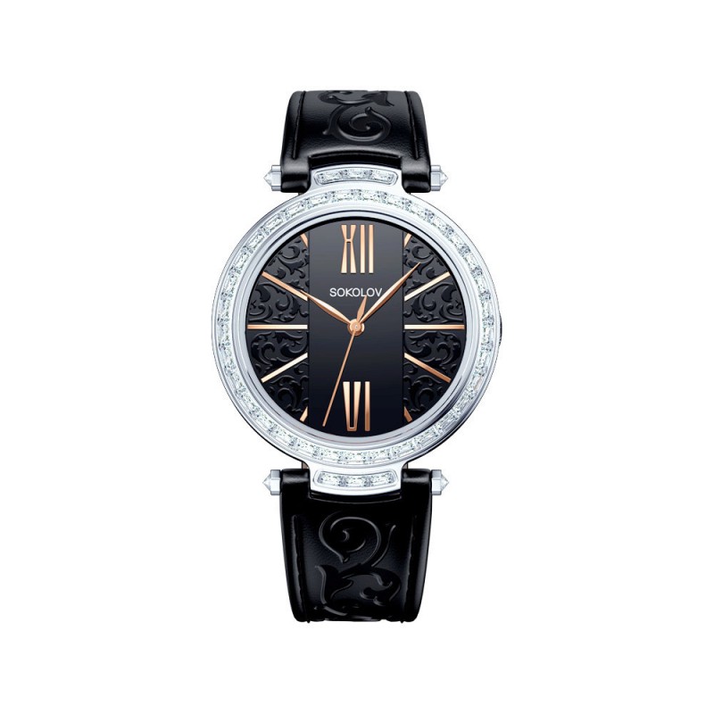 147.30.00.001.06.01.2  кварцевые часы Sokolov "Versailles" логотип  147.30.00.001.06.01.2