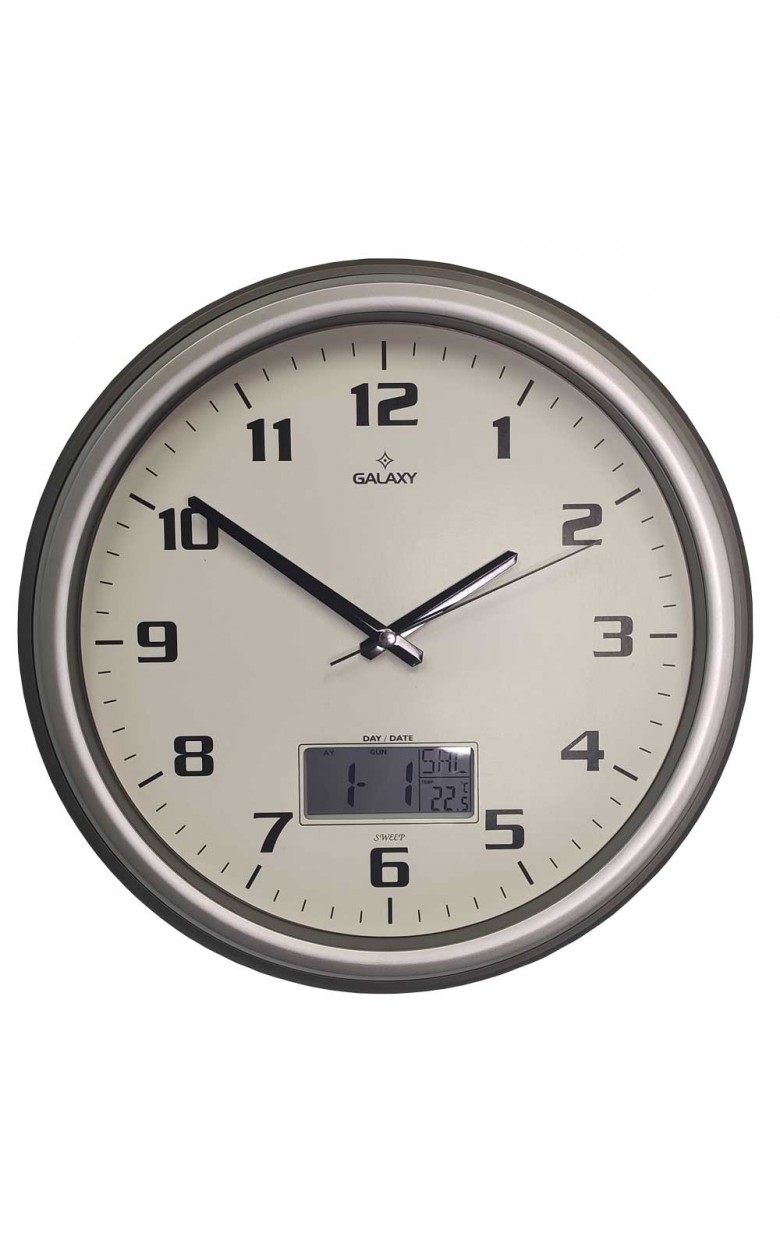 T-1971-S Настенные часы с термометром и гигрометром GALAXY T-1971-S