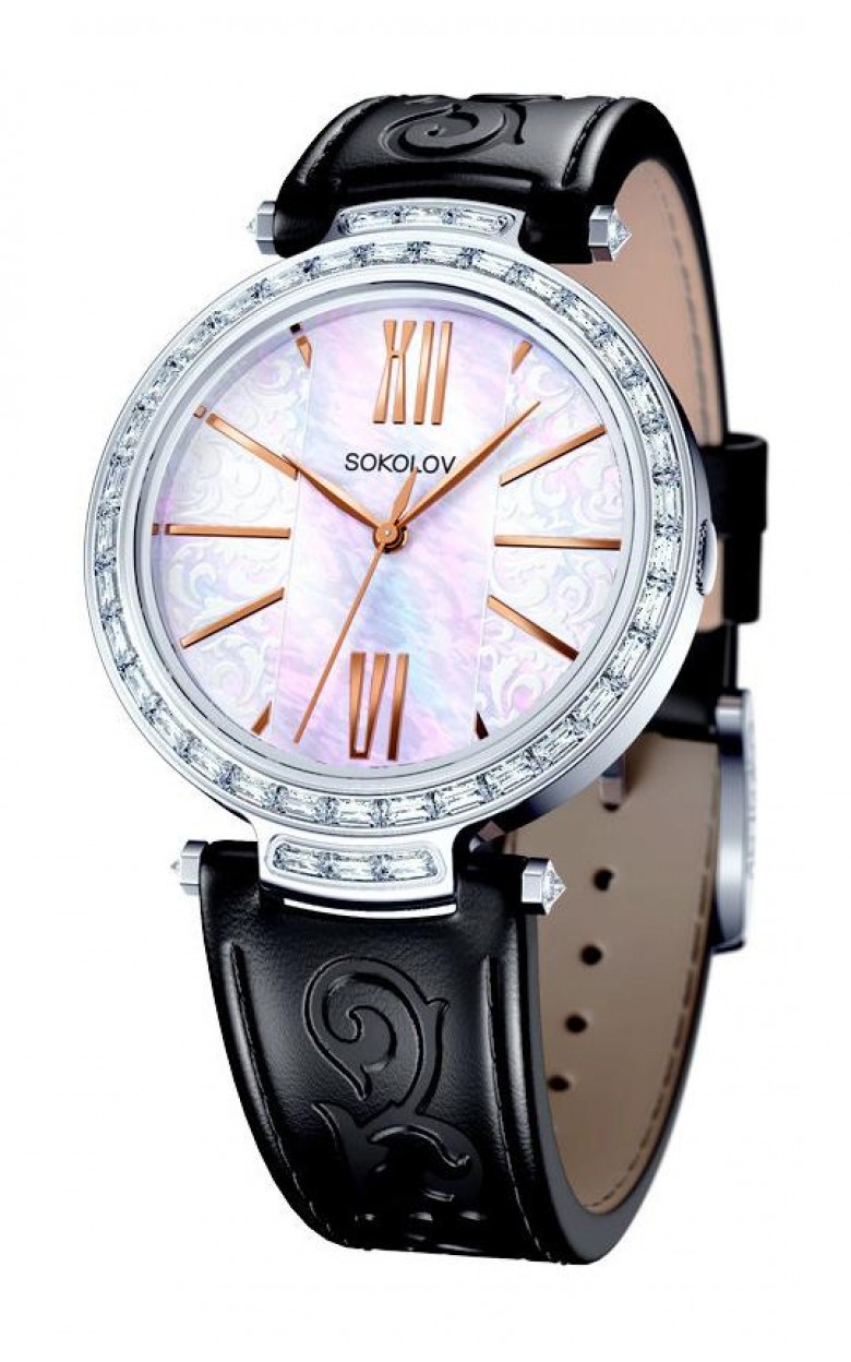 147.30.00.001.05.01.2  кварцевые часы Sokolov "Versailles" логотип  147.30.00.001.05.01.2
