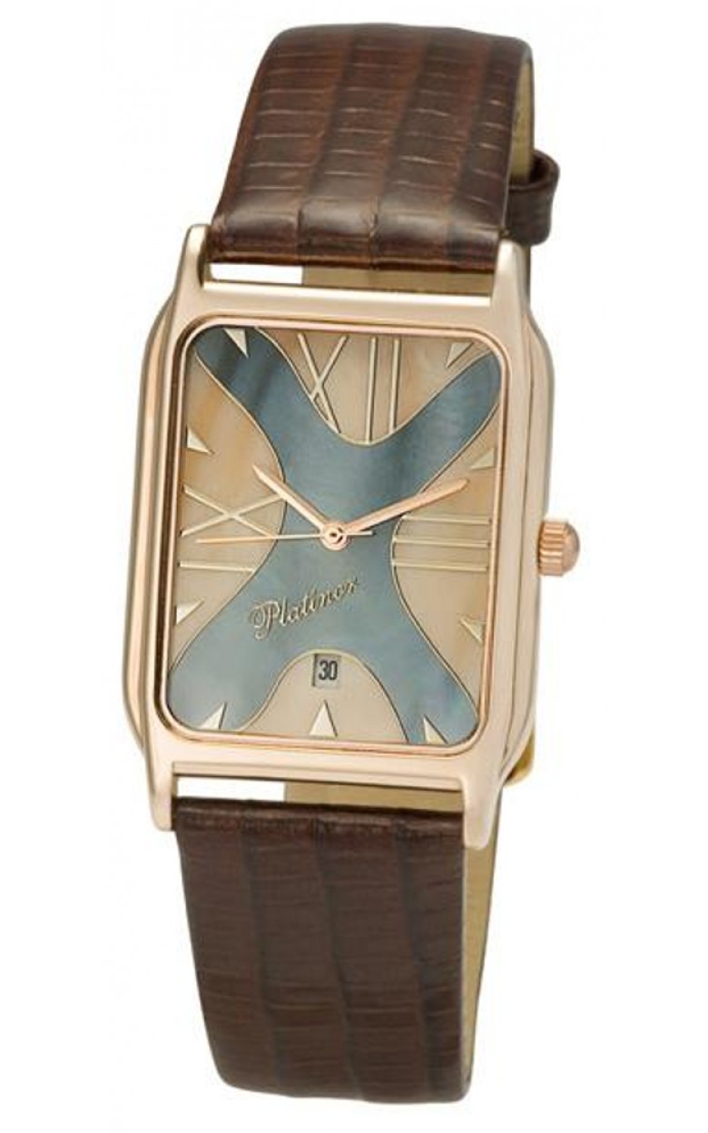 50850.732 russian gold кварцевый wrist watches Platinor "манхэттен" for men  50850.732