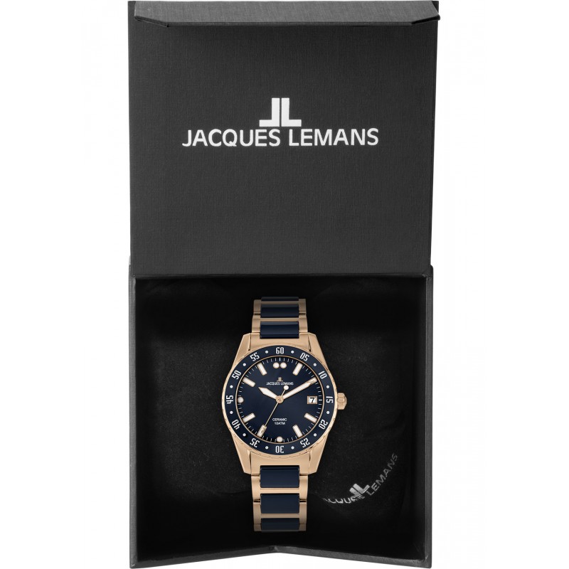 42-10H  кварцевые часы Jacques Lemans "High Tech Ceramic"  42-10H