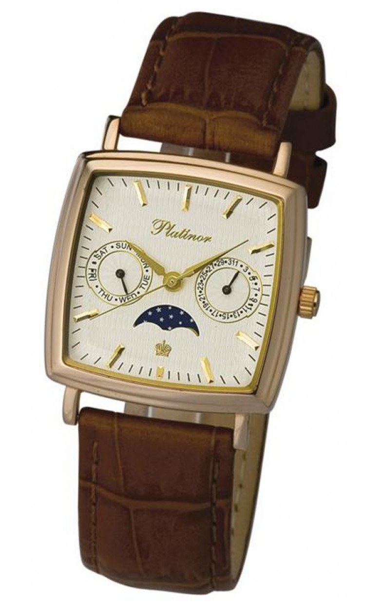58550.104 russian gold кварцевый wrist watches Platinor "бриз" for men  58550.104