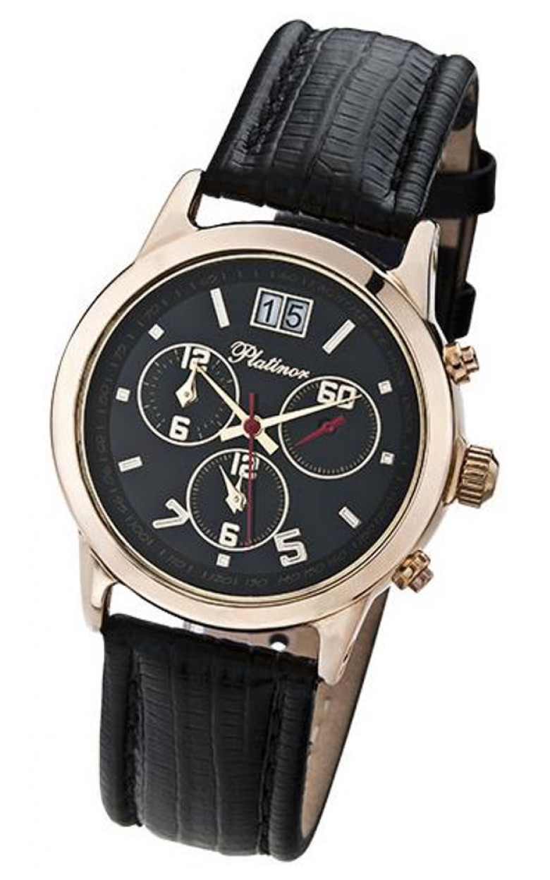 58450.506 russian gold Men's watch quartz hronograph wrist watches Platinor "сальвадор"  58450.506