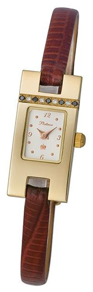 91415.206 russian gold кварцевый wrist watches Platinor "северное сияние" for women  91415.206