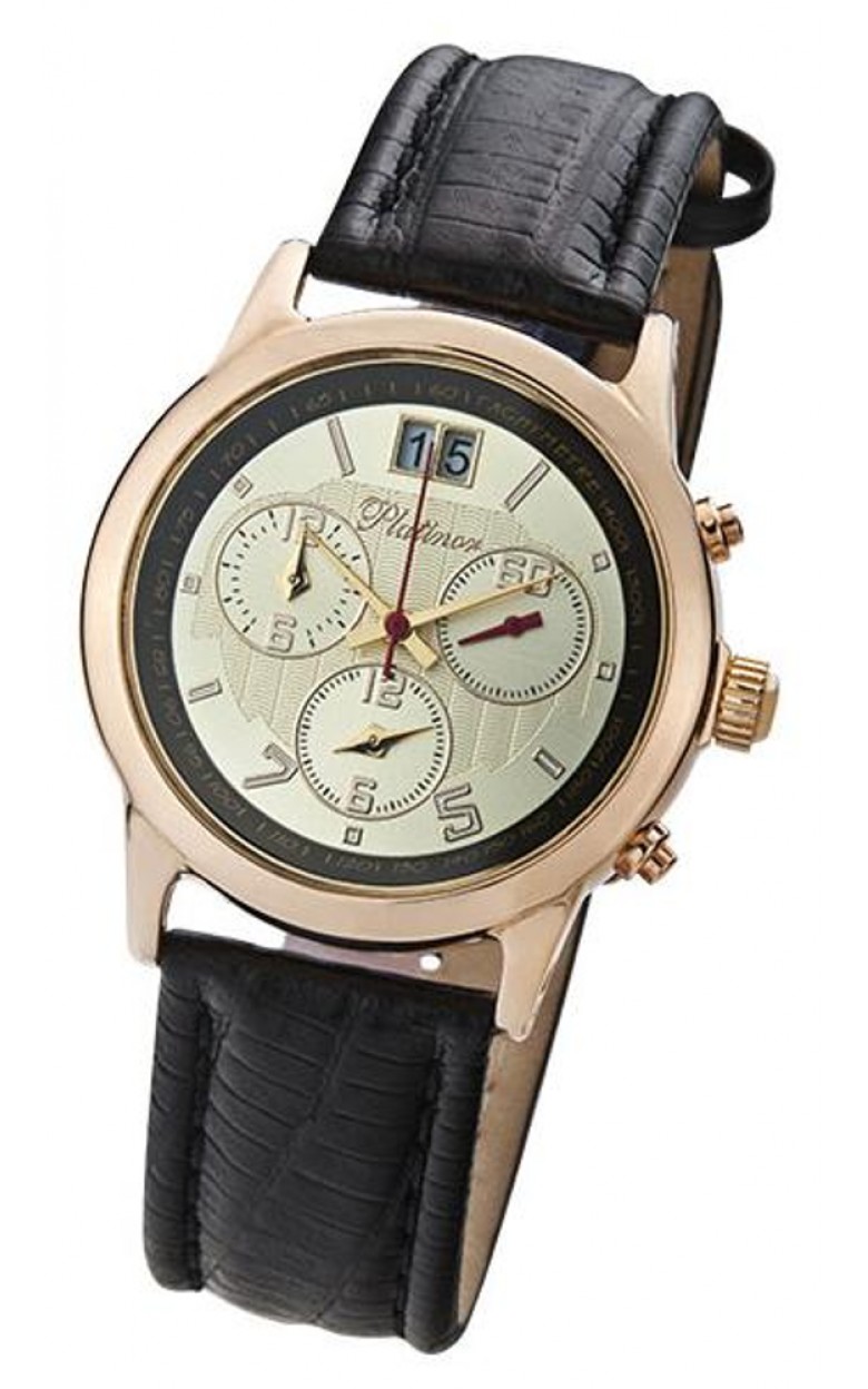 58450.426 russian gold Men's watch quartz hronograph wrist watches Platinor "сальвадор"  58450.426