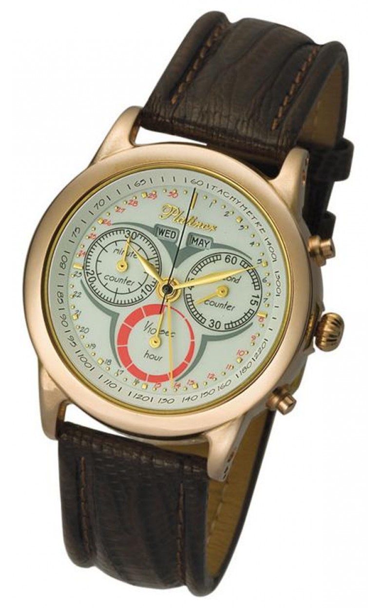 47150.101 russian gold Men's watch quartz hronograph wrist watches Platinor "сальвадор"  47150.101