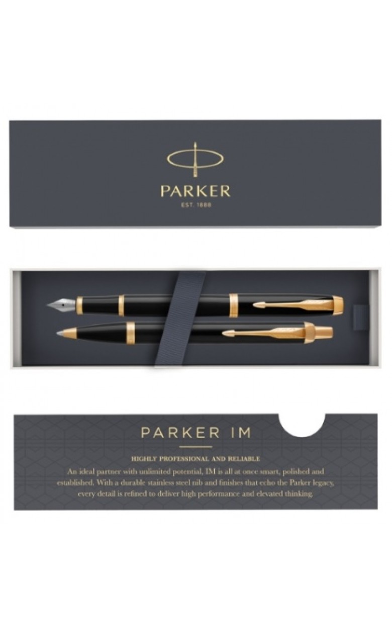 1931666+1931645 1931666+1931645 набор: перьевая и шариковая pen parker im core black gt