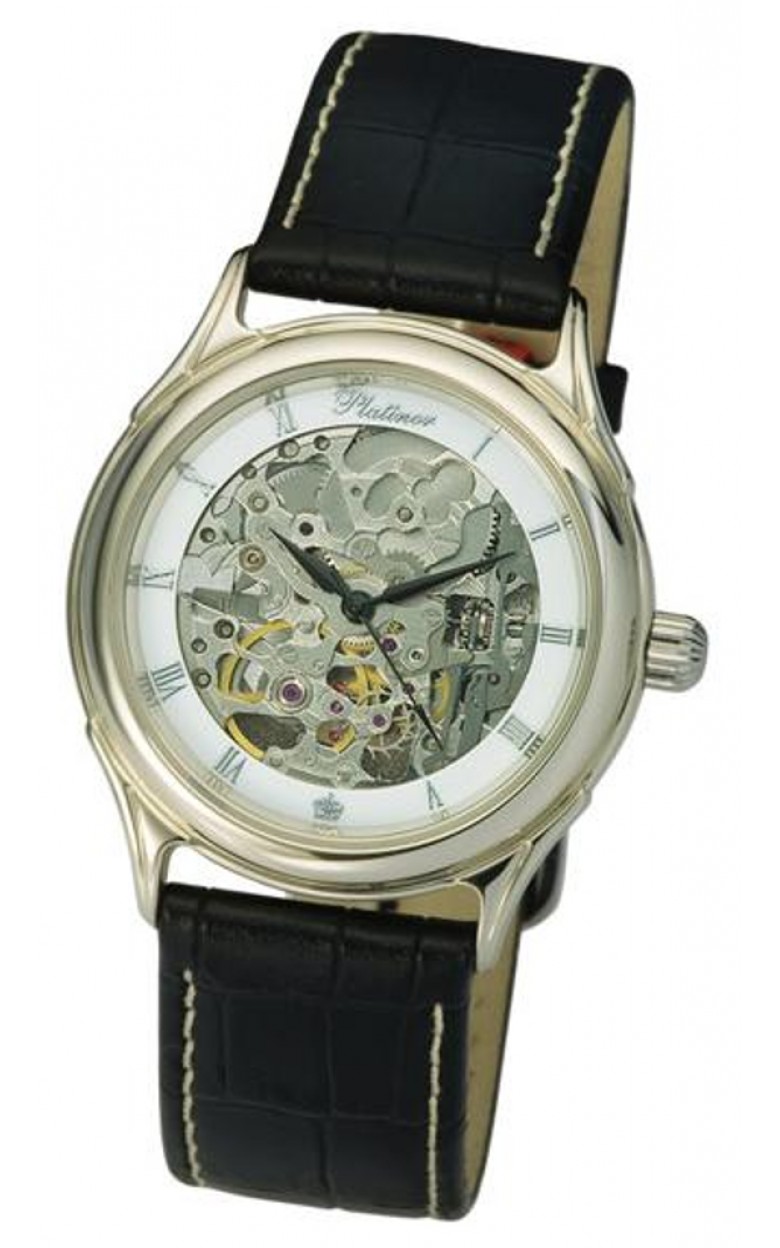 41940.156 russian gold Men's watch кварцевый wrist watches Platinor "Skeleton"  41940.156