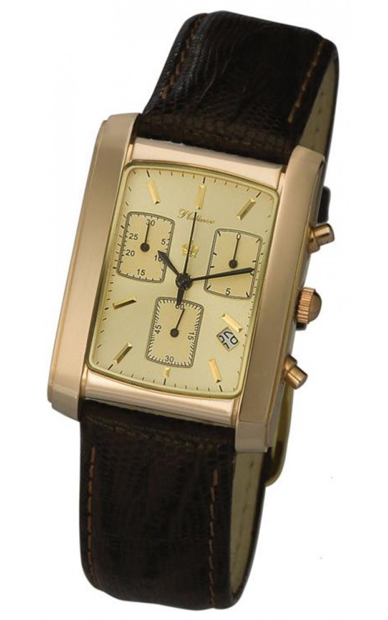 56350.403 russian gold Men's watch quartz hronograph wrist watches Platinor "эстет"  56350.403