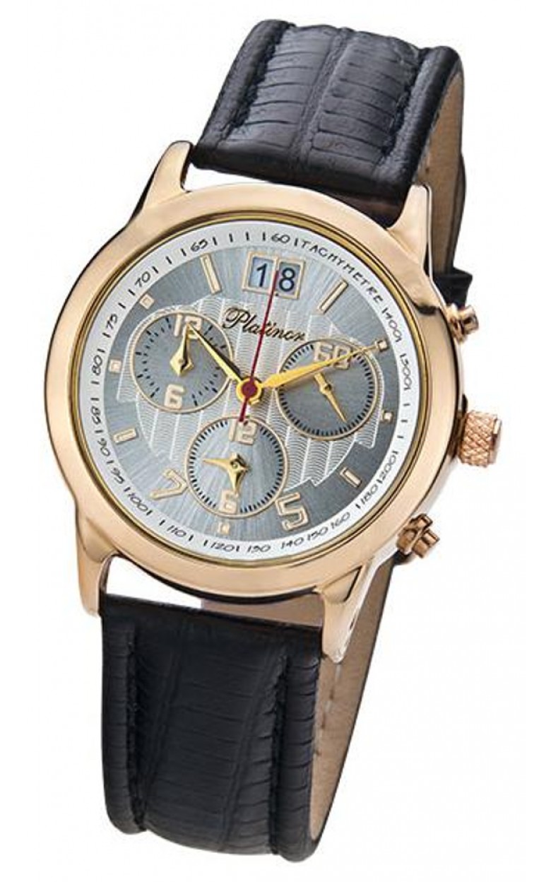 58450.206 russian gold quartz hronograph wrist watches Platinor "сальвадор" for men  58450.206