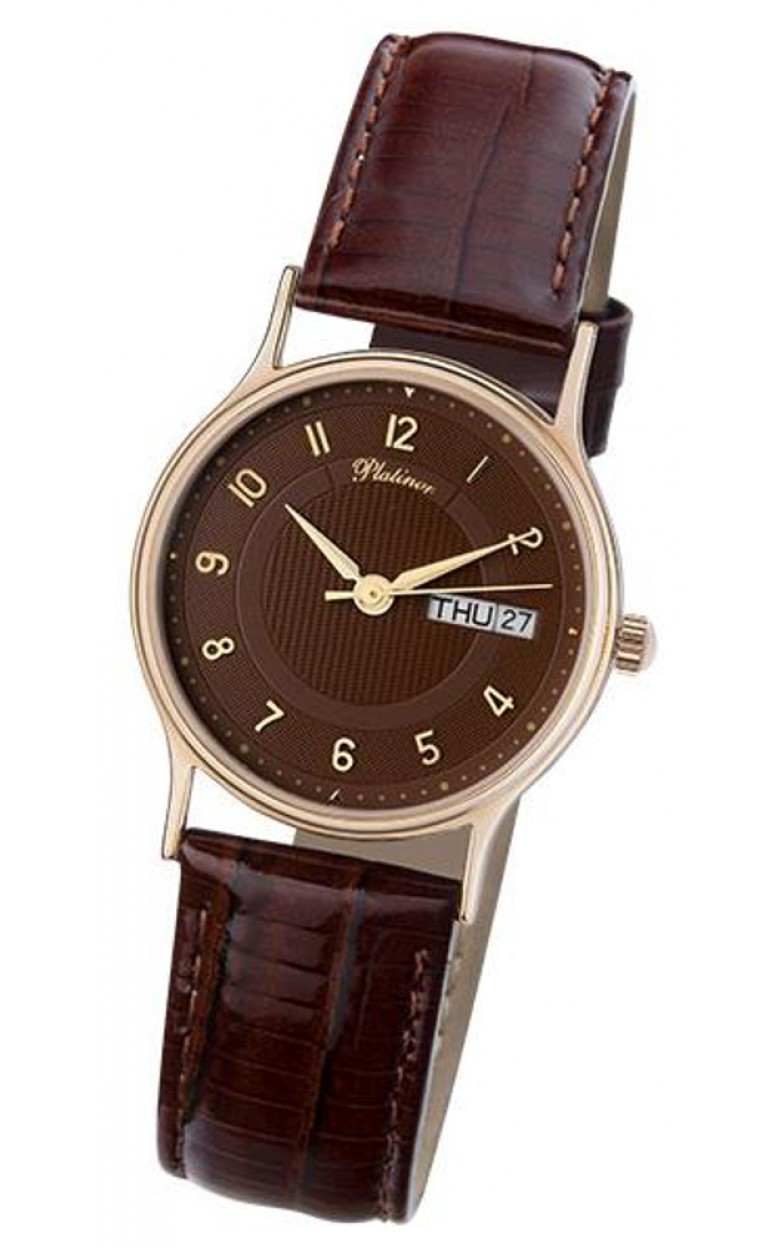 50750.710 russian gold кварцевый wrist watches Platinor "восход" for men  50750.710