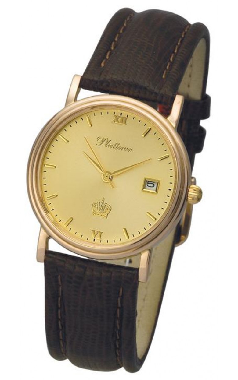 50650.416 russian gold кварцевый wrist watches Platinor "витязь" for men  50650.416