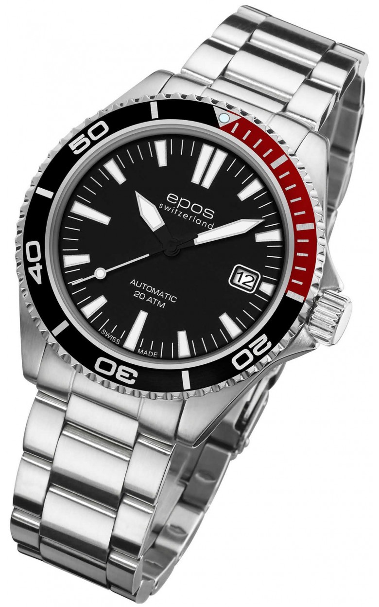 3438.131.91.15.30 swiss watertight механический automatic wrist watches EPOS "Diver" for men  3438.131.91.15.30