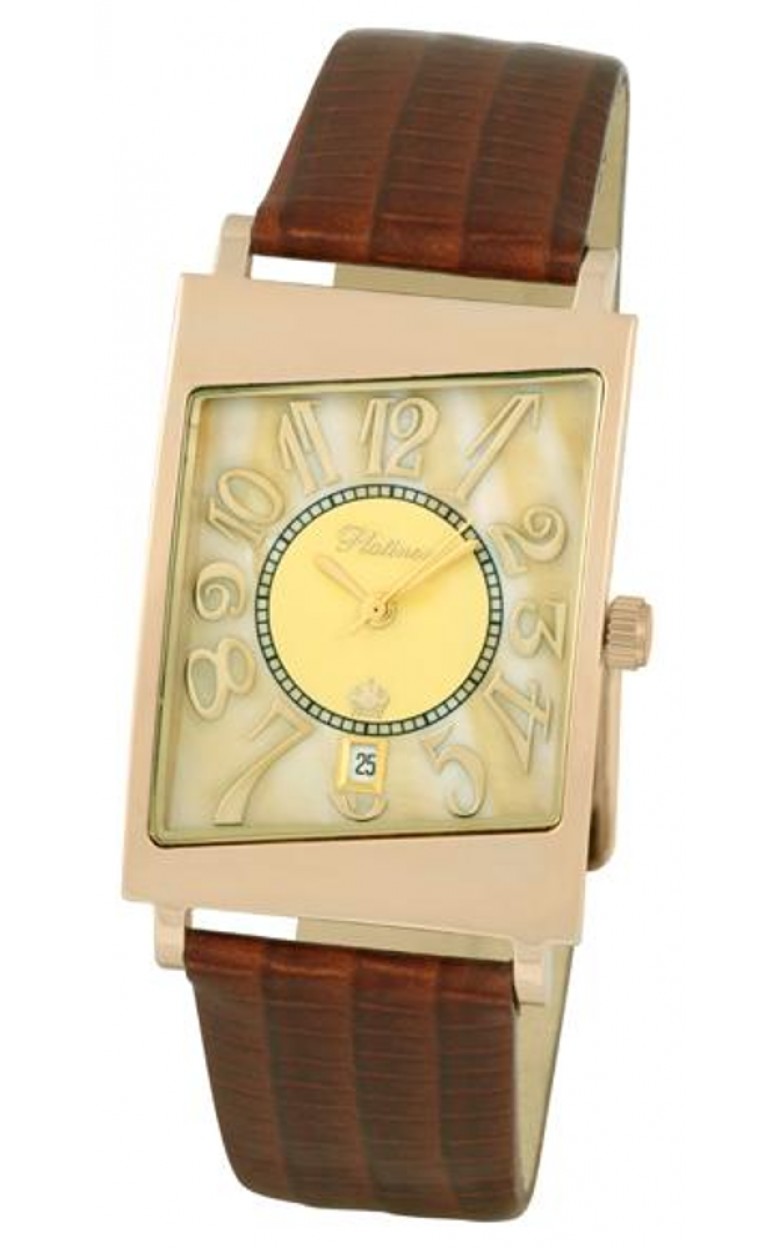 54450-1.417 russian gold кварцевый wrist watches Platinor "кредо" for men  54450-1.417