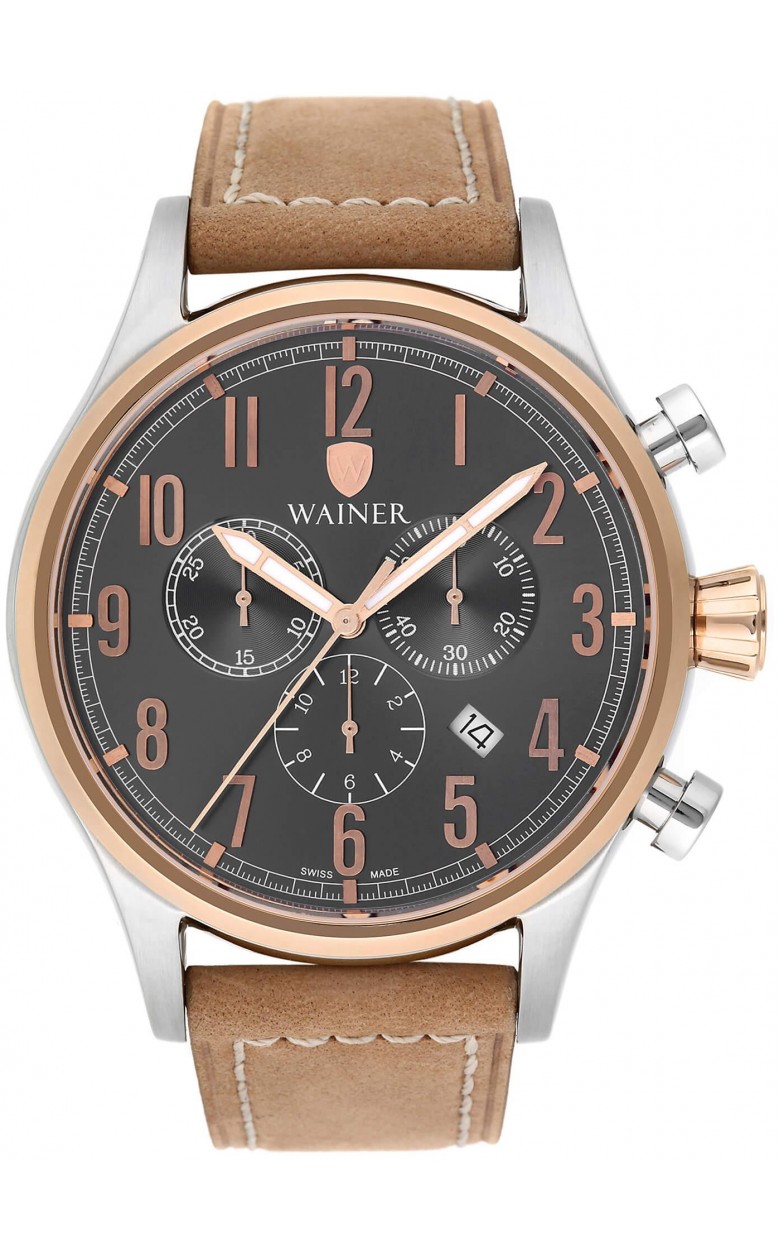 WA.10666-F swiss Men's watch кварцевый wrist watches Wainer "Wall street"  WA.10666-F