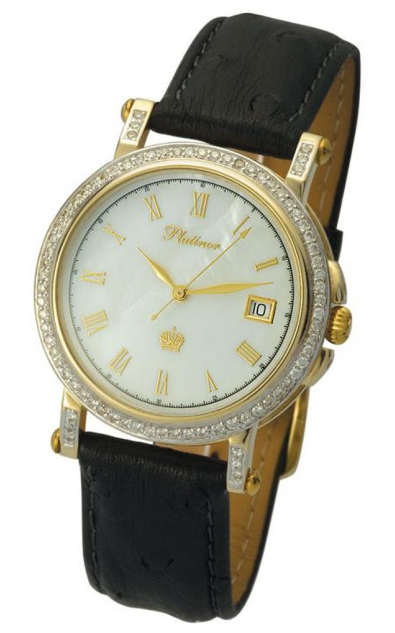 50961.315 russian gold кварцевый wrist watches Platinor "Aviator" for men  50961.315