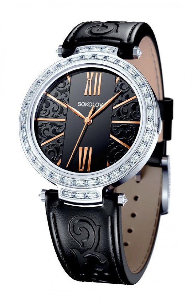147.30.00.001.06.01.2  кварцевые часы Sokolov "Versailles" логотип  147.30.00.001.06.01.2