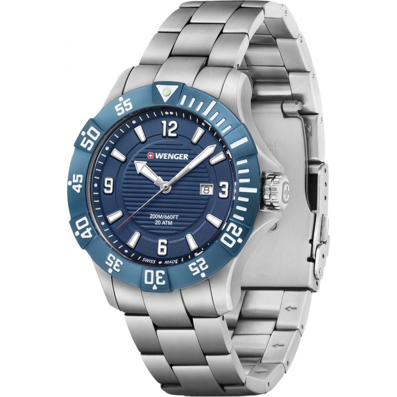 01.0641.133 swiss watertight quartz wrist watches Wenger for men  01.0641.133