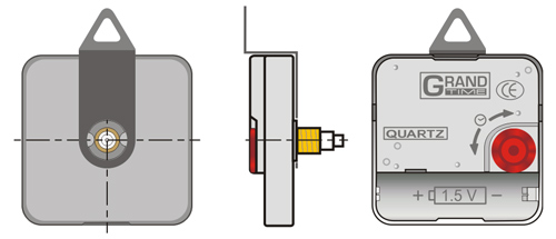 Схема часового механизма с подвесной петлей
